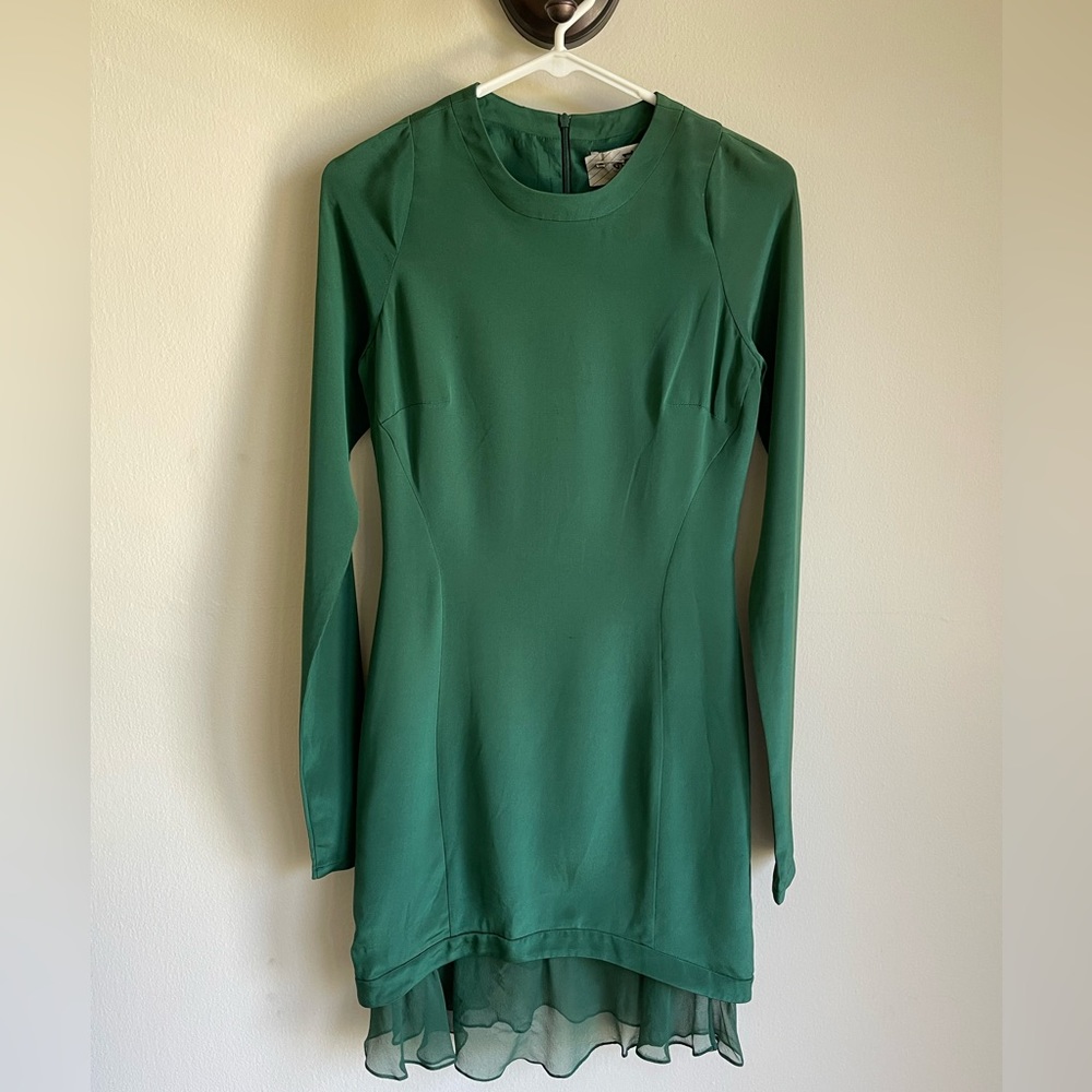 Nomia green silk mini dress